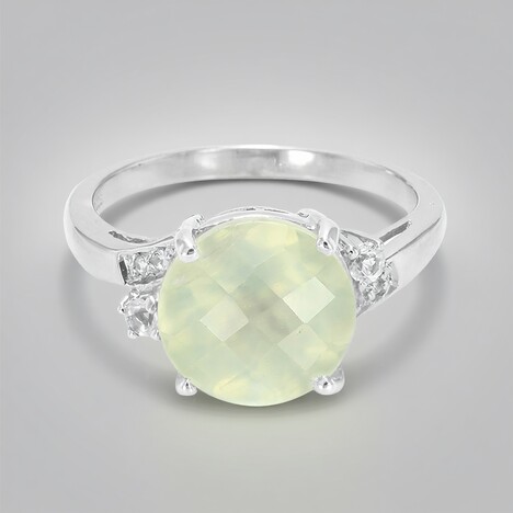 Anello in argento con Prehnite