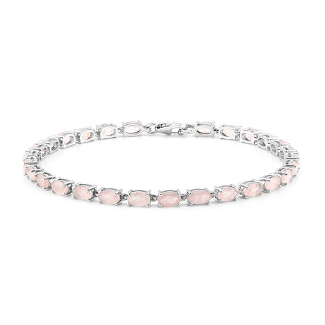 Bracciale in argento con Quarzo Rosa