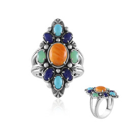 Anello in argento con Conchiglia di Ostrica Spinosa Arancione (Desert Chic)