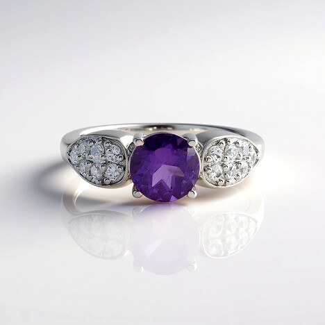 Anello in argento con Ametista Uruguay