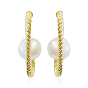 White Freshwater Pearl Silver Earrings (Joias do Paraíso)