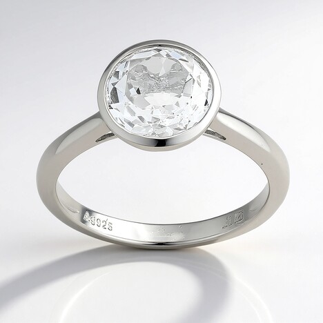Anello in argento con Topazio Bianco (Adela Silber)