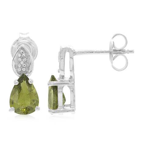 Pendientes en plata con Turmalina cuprífera