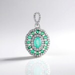 Ciondolo in argento con Smeraldo Colombiano