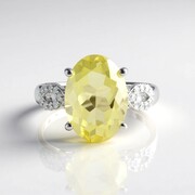 Lemon Quartz Silver Ring