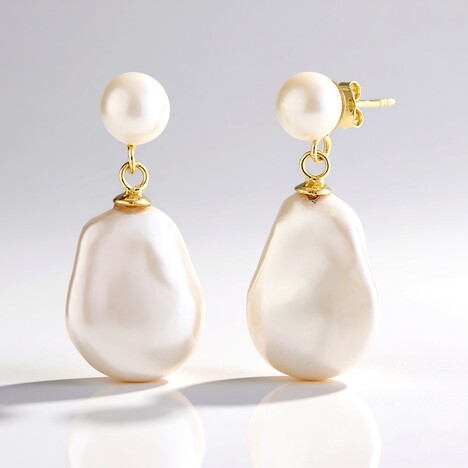 Orecchini in argento con Perla d'Acqua Dolce Bianca
