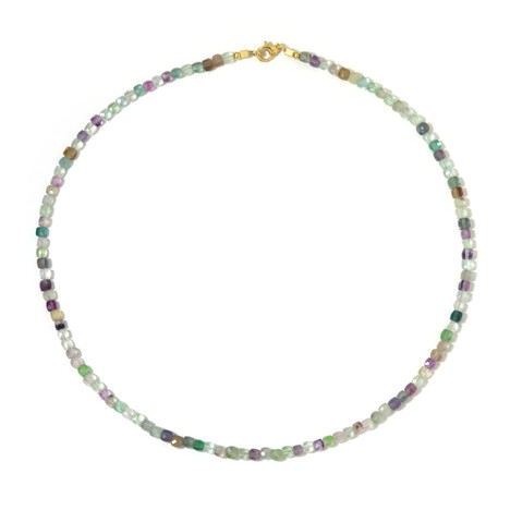 Zilveren halsketting met fluorieten