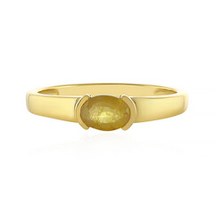 Bague en argent et Saphir jaune de Madagascar