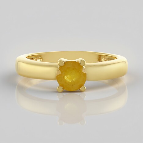 Anello in argento con Zaffiro Giallo del Madagascar