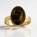 Anello in argento con Ammolite (Bali Barong)