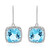 Himmelblauer Topas-Silberohrringe