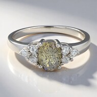 Anillo en plata con Labradorita