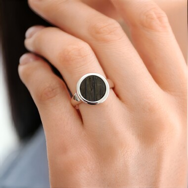Bague en argent et Chêne des marais (dagen)