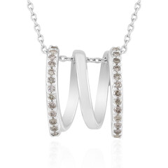 Zilveren halsketting met I2 Bruine Diamanten