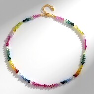 Collana in argento con Zaffiro Fancy