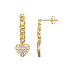 Zirkon-Silberohrringe