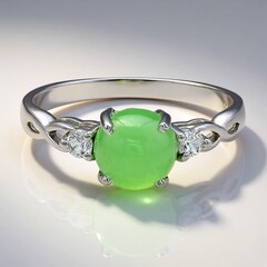 Anello in argento con Crisoprasio Imperiale