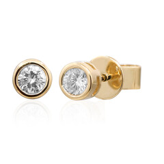 Gouden oorbellen met SI2 (H) Diamanten