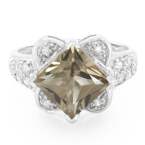 Rauchquarz-Silberring