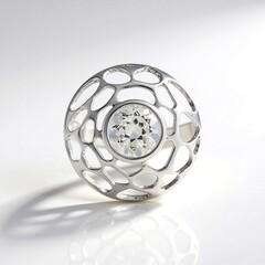 Ciondolo in argento con Topazio Bianco (MONOSONO COLLECTION)