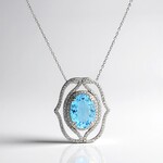 Collier en argent et Topaze bleu ciel