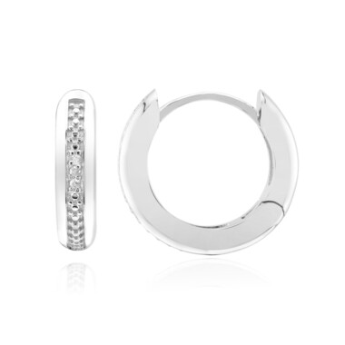 Zilveren oorbellen met I3 (I) Diamanten