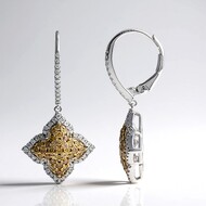 Gouden oorbellen met SI2 Oranje Diamanten (CIRARI)