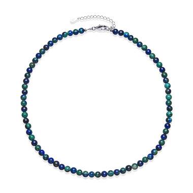 Collana in argento con Malachite Azzurrite