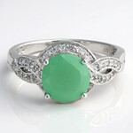 Anello in argento con Calcedonio Verde