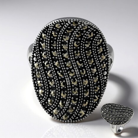 Anello in argento con Marcassite (Annette classic)