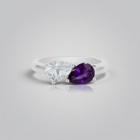Anello in argento con Ametista Zambiana