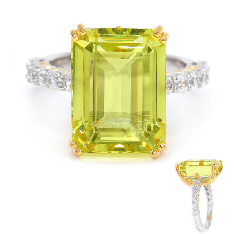 Ouro Verde-Quarz-Silberring (Gems en Vogue)