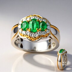 Anello in argento con Smeraldo Zambia (Gems en Vogue)