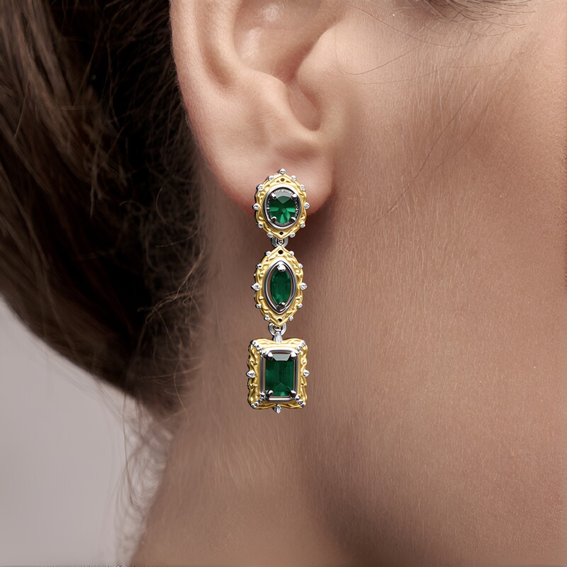 Orecchini in argento con Smeraldo Zambia (Gems en Vogue)