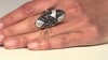 Zilveren ring met zwarte spinelstenen