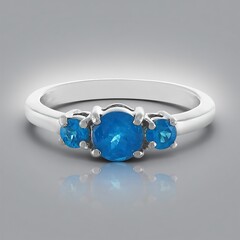 Anello in argento con Apatite Blu Neon