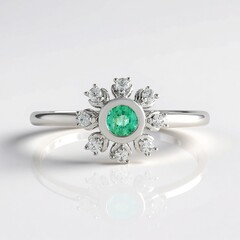 Anello in argento con Smeraldo Russo