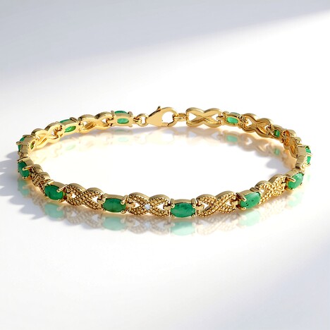 Bracciale in argento con Smeraldo Brasiliano