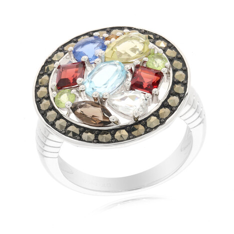 Anillo en plata con Topacio azul cielo