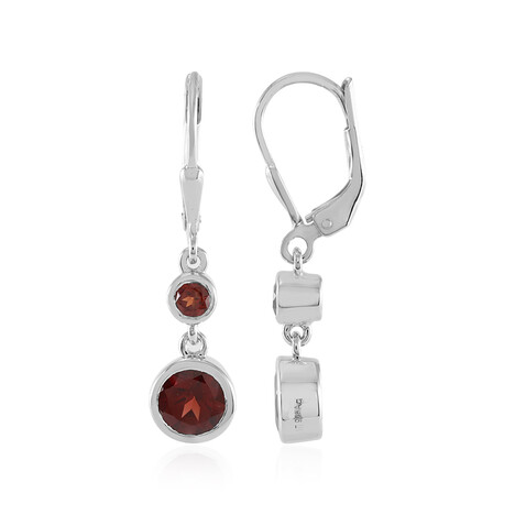 Mosambik-Granat-Silberohrringe