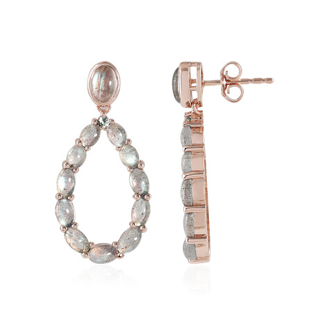 Grüner Maniry-Labradorit-Silberohrringe (KM by Juwelo)