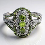 Anello in argento con Diamante Verde