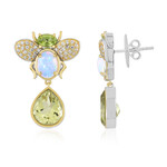 Pendientes en plata con Cuarzo del Ouro Verde (Dallas Prince Designs)