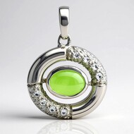 Imperial Chrysoprase Silver Pendant