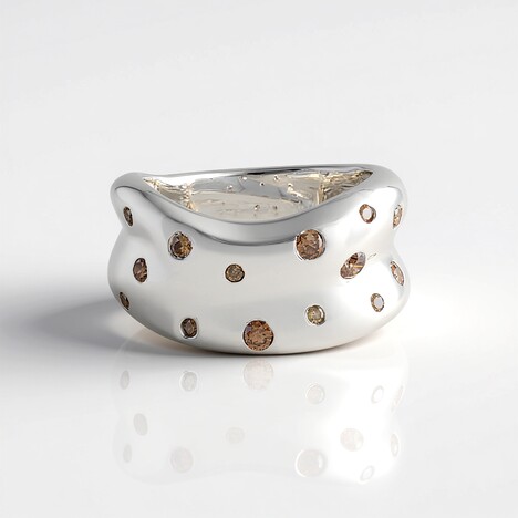 Anello in argento con Diamante Champagne I3 (de Melo Essence)