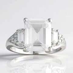 Anello in argento con Quarzo Bianco