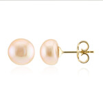 Pendientes en plata con Perla naranja Freshwater (TPC)