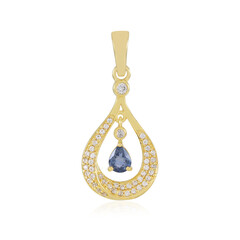 Zilveren hanger met een Blauwe Ceylon saffier