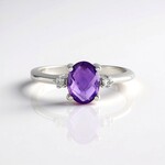 Anello in argento con Ametista Zambiana