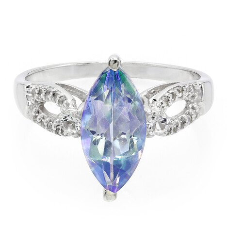 Anello in argento con Topazio Nettuno